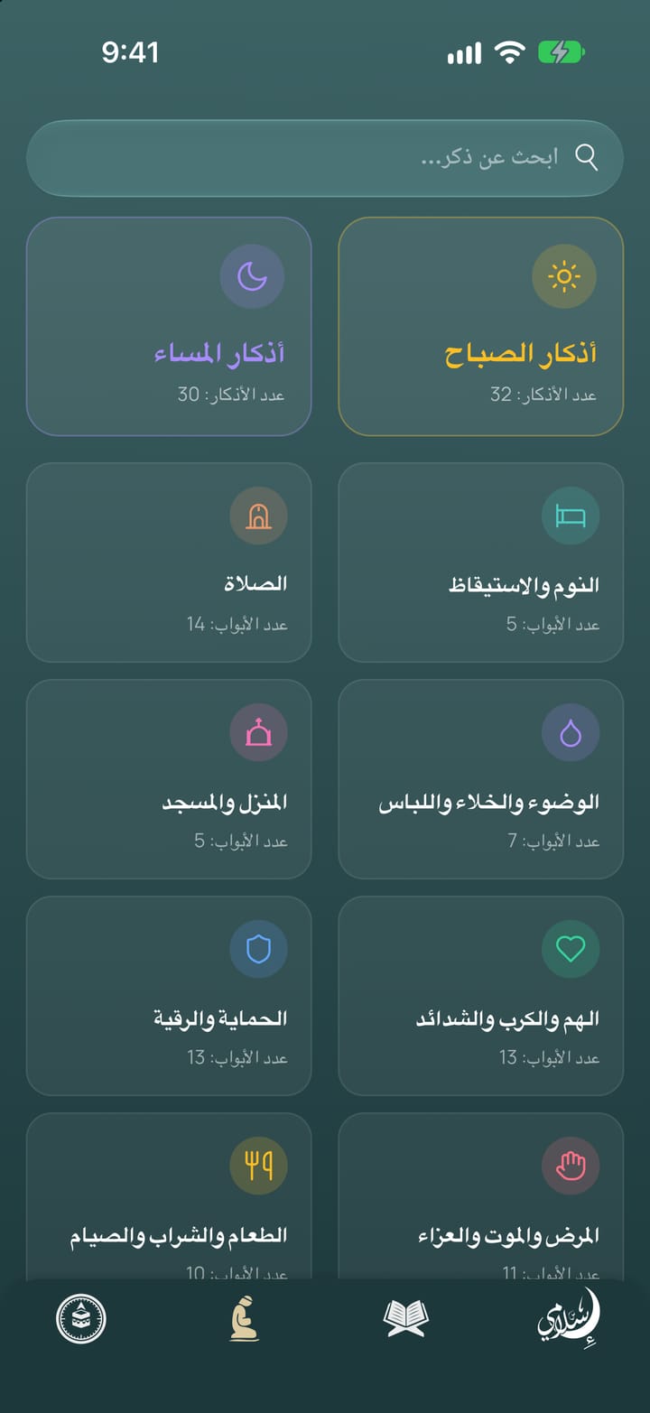 الأذكار مجمّعة حسب مواقف اليوم