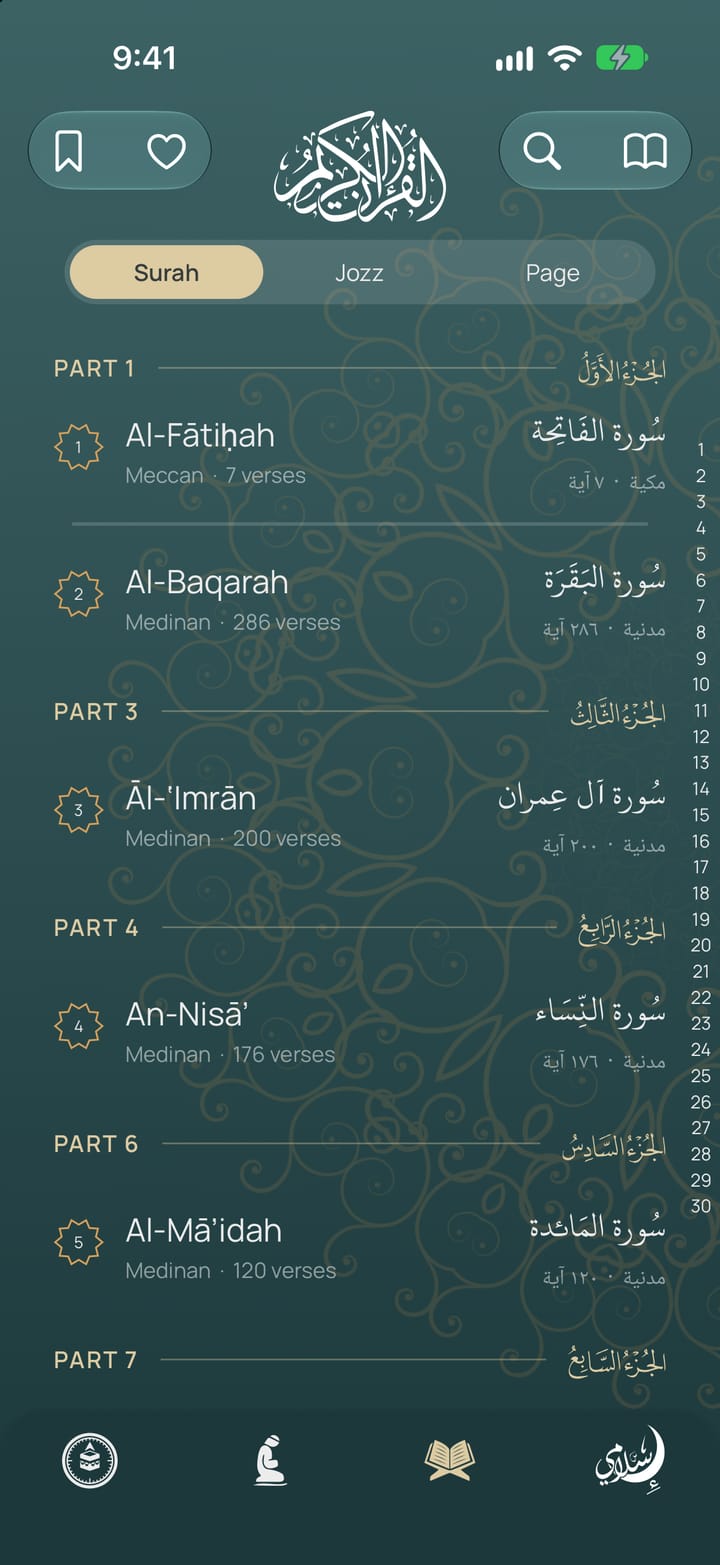 The Qur'an index in Islamy