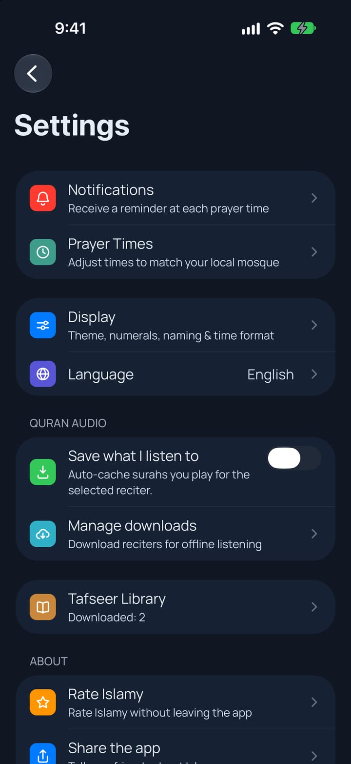 Settings